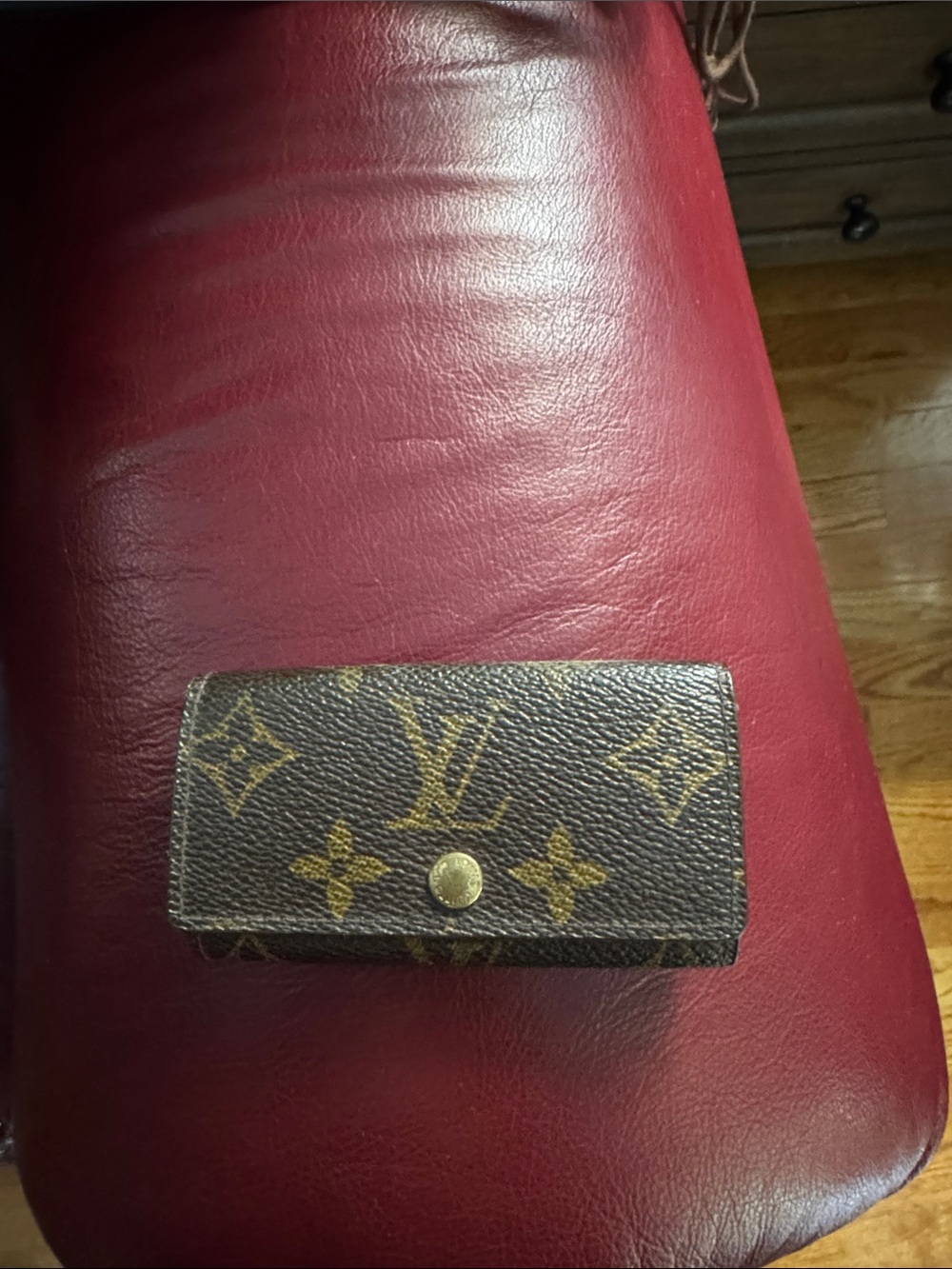 Louis Vuitton Brown Monogram Key & Card Holder with Gold Snap